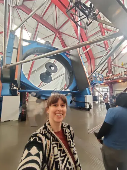 Erika Holmbeck at the Magellan telescopes at Carnegie's Las Campanas Observatory